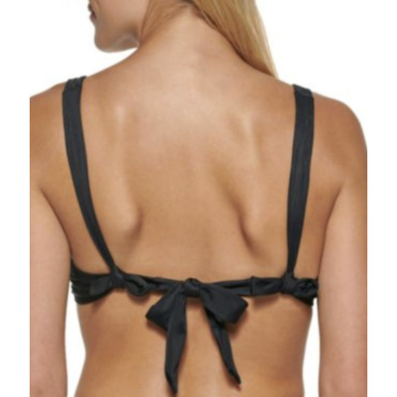 Calvin Klein BLACK Underwire Convertible Floral Black Bikini Swim Top NWT - Picture 3 of 4